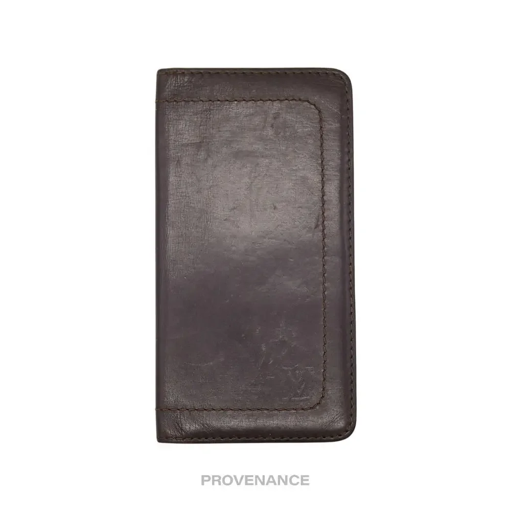 🔴 Louis Vuitton Long Wallet - Utah Brown Leather